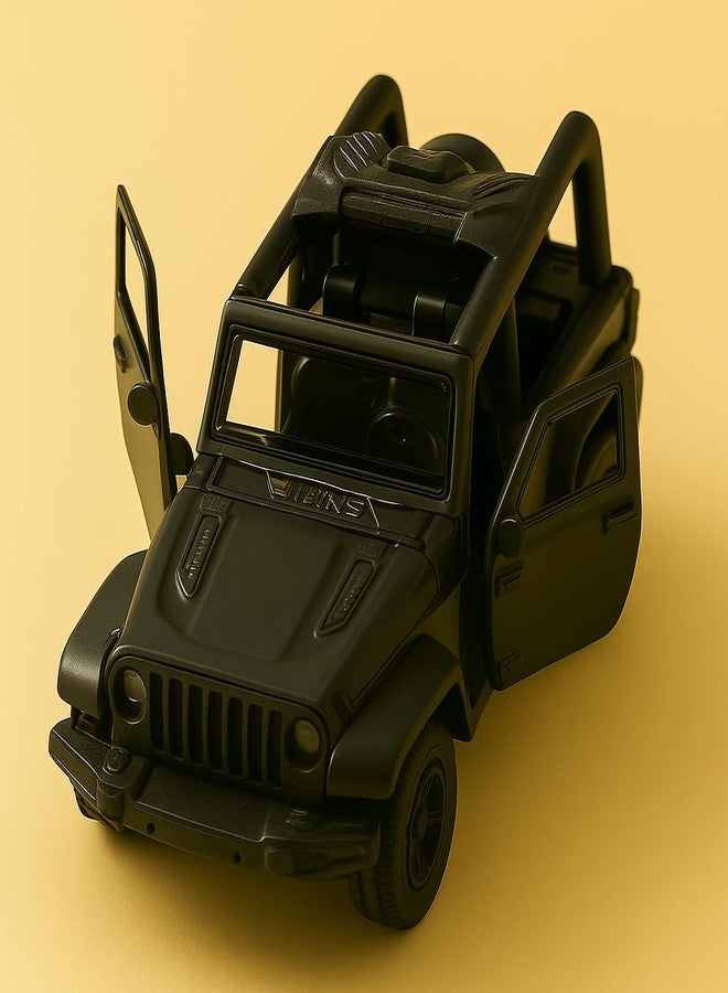 SMARTEZO DieCast Metal Pull-Back Car Realistic Model, 1:32 Scale Off Road Realistic Car Model with Openable Doors Black, Kids Toy Car - Image 1