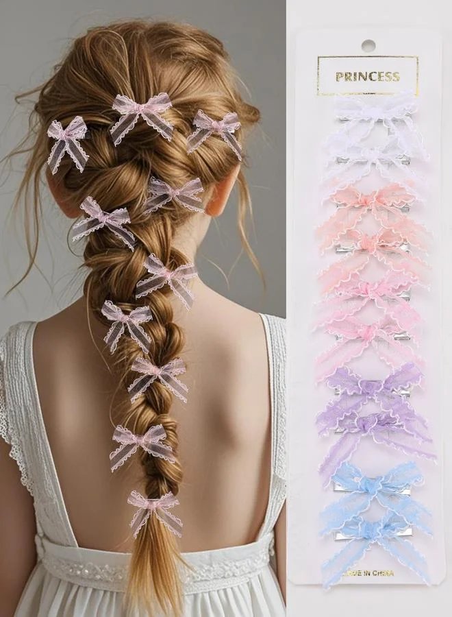 Take Two Pack of 10 - Lace Bow Hair Clips