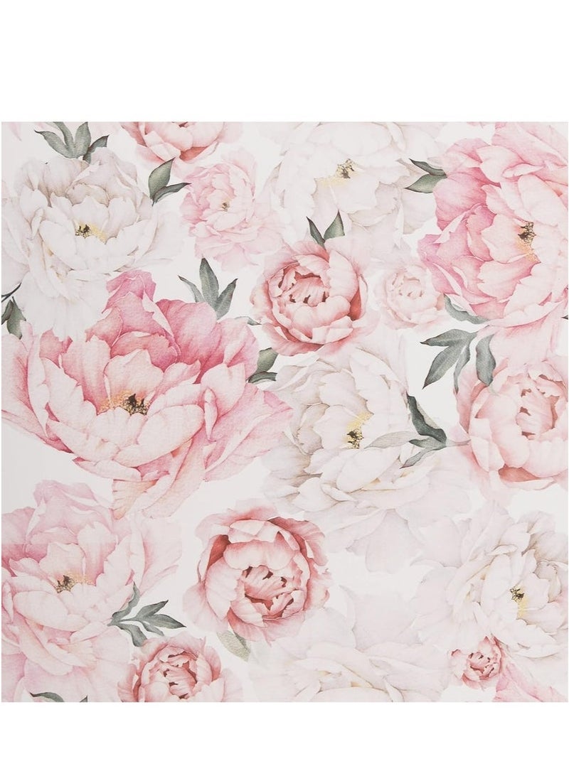 كيلا ورق حائط زهري لاصق ذاتي اللصق، ورق حائط زهري مائي قابل للإزالة من الفينيل لورق حائط زهري لاصق لزهور ديكور غرفة النوم المنزلية العرض 0.45 م الطول 3 م - Image 1