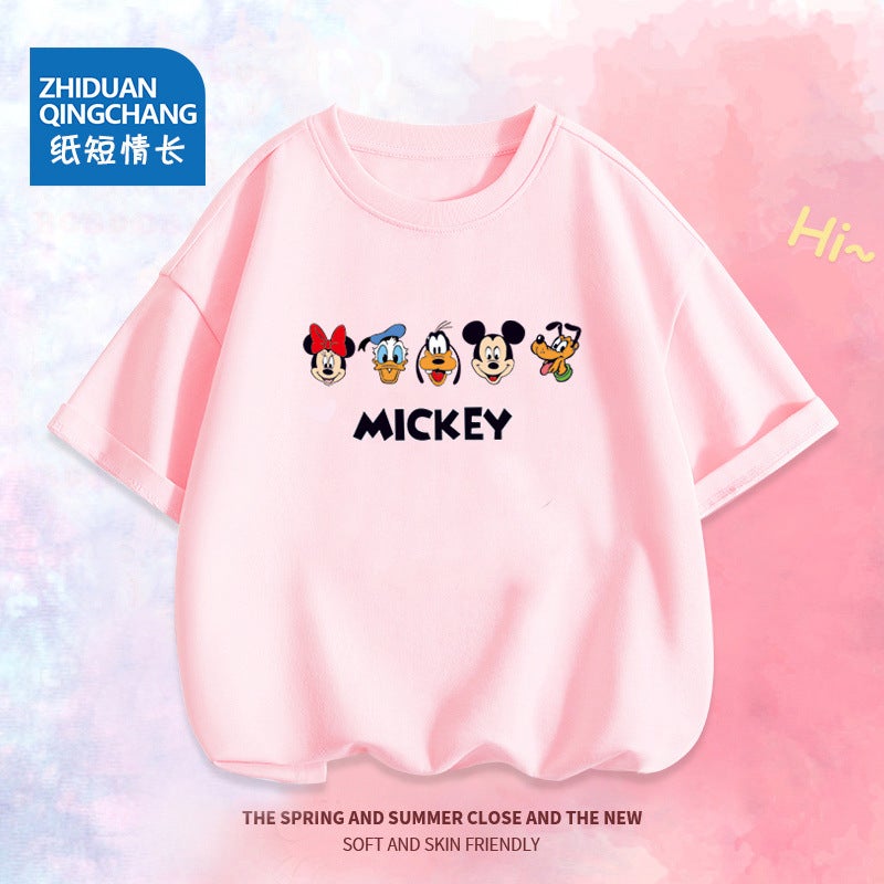 2041# Summer Girls' T-Shirt Cute Printed Bottoming Short-Sleeved Round Neck Children'S Shirt Thin Trendy Children'S Wear - Image 3
