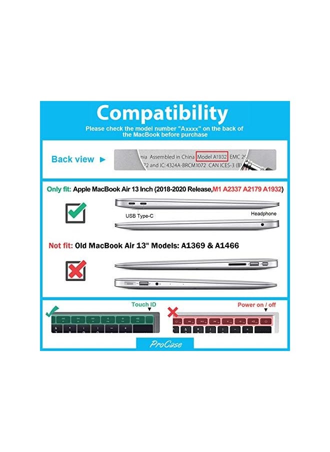 حافظة ماك بوك اير 13 بوصة 2020 2019 2018 إصدار A2337 M1 A2179 A1932، غطاء صلب لجهاز ماك بوك اير 13 بوصة طراز A2179 A1932 مع غطاء لوحة مفاتيح - أسود - pzsku/Z3BA7C55D77000786AB1CZ/45/_/1693465819/d685c7db-1155-41bf-b700-7f2bde1e613e