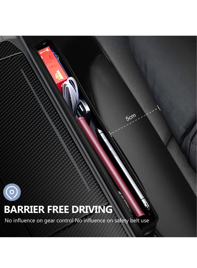 SYOSI Car Seat Gap Filler Organiser Car Console Side Pocket PU Leather with USB Charging Hole for Wallets Phones Keys Cards Coins and Sunglasses - Image 2