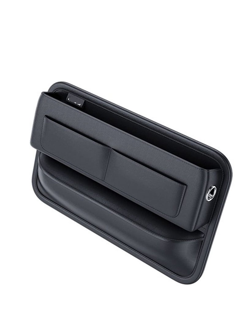 SYOSI Car Seat Gap Filler Organiser Car Console Side Pocket PU Leather with USB Charging Hole for Wallets Phones Keys Cards Coins and Sunglasses - Image 1
