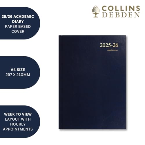 Collins 'Essentials' 12 Month Mid/Academic Year Planner, July 2025-July 2026 - ESSA43M.15-2526 -Week-to-View Appointments Diary, A4 Hard Cover, Red - Image 3