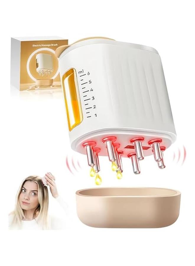 HOOKOR 2 in 1 Electric Scalp Massager and Hair Oil Applicator, Hair Massager Scalp Applicator Brush for Hair Treatment, Growth Medicine Essential Oil Serum, Dandruff Exfoliator Treatment - Image 1