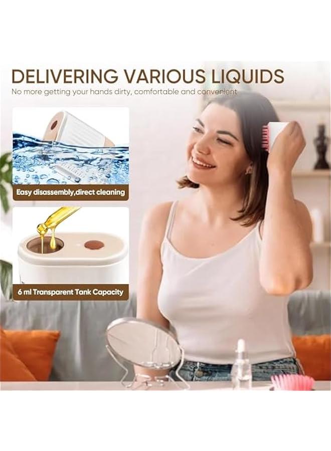 HOOKOR 2 in 1 Electric Scalp Massager and Hair Oil Applicator, Hair Massager Scalp Applicator Brush for Hair Treatment, Growth Medicine Essential Oil Serum, Dandruff Exfoliator Treatment - Image 2