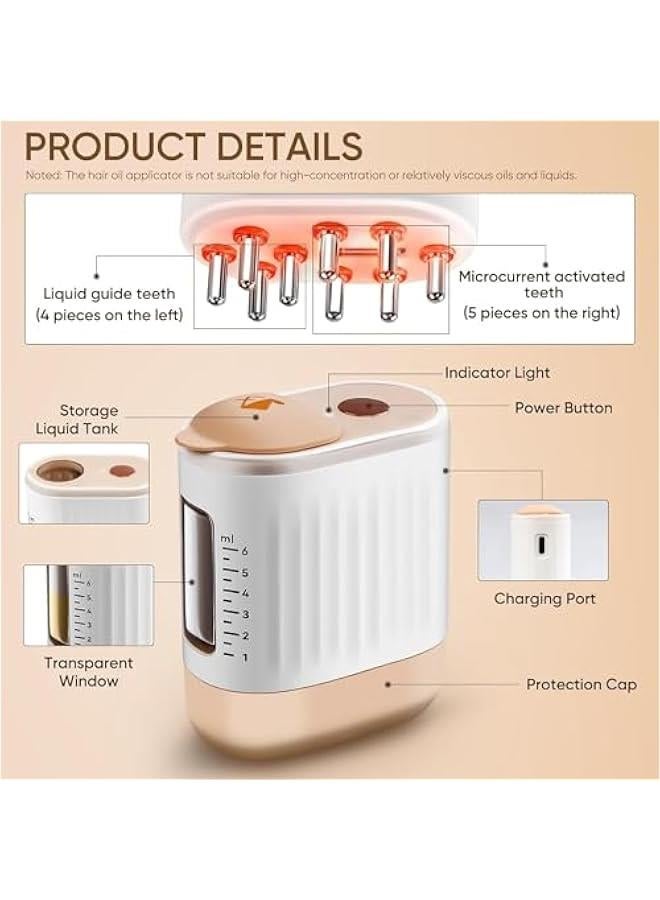 HOOKOR 2 in 1 Electric Scalp Massager and Hair Oil Applicator, Hair Massager Scalp Applicator Brush for Hair Treatment, Growth Medicine Essential Oil Serum, Dandruff Exfoliator Treatment - Image 4