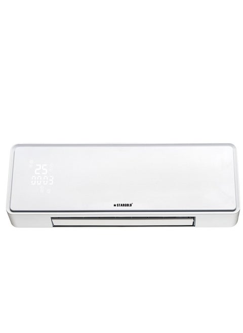 Wall-Mounted PTC Heater: 24-Hour Timer, Remote Control, 2 Heat Settings, Overheat Protection
