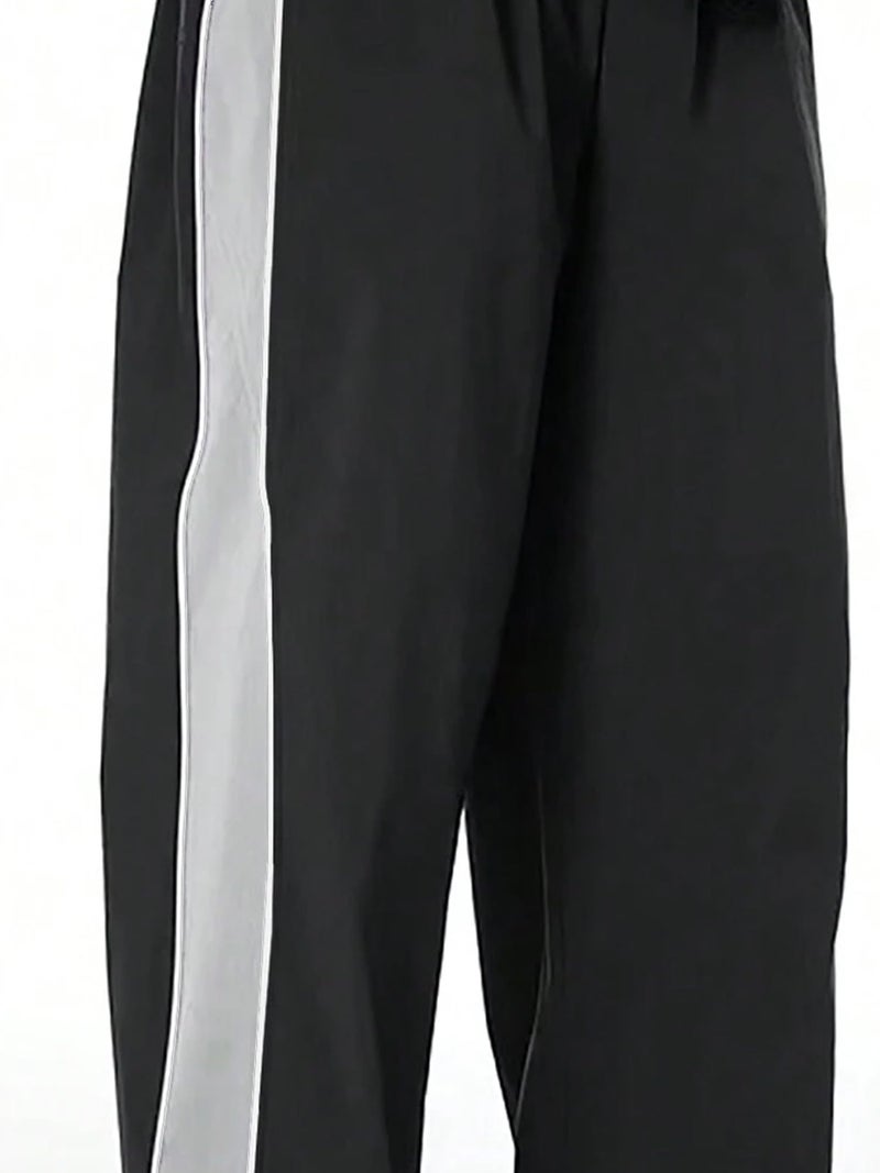 Jump Cuts Mens Black and Grey Color Block Polyester Trackpant - Image 5