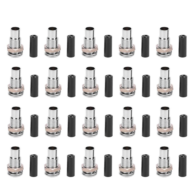 Brass LED Holder Bezel Mount 3mm Flat Metal Base with Gasket Nut 20Pcs Set for PCB Assembly - Image 1