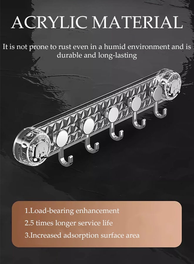 DUNISO Suction Cup Hooks，Multifunctional Heavy Duty Hooks，Comes With 5 Hooks，Waterproof And Rust Proof，Can Be Disassembled And Washing,Can Be Reused，Suitable For Kitchen, Bedroom, Bathroom, Entrance Hall  - Image 5