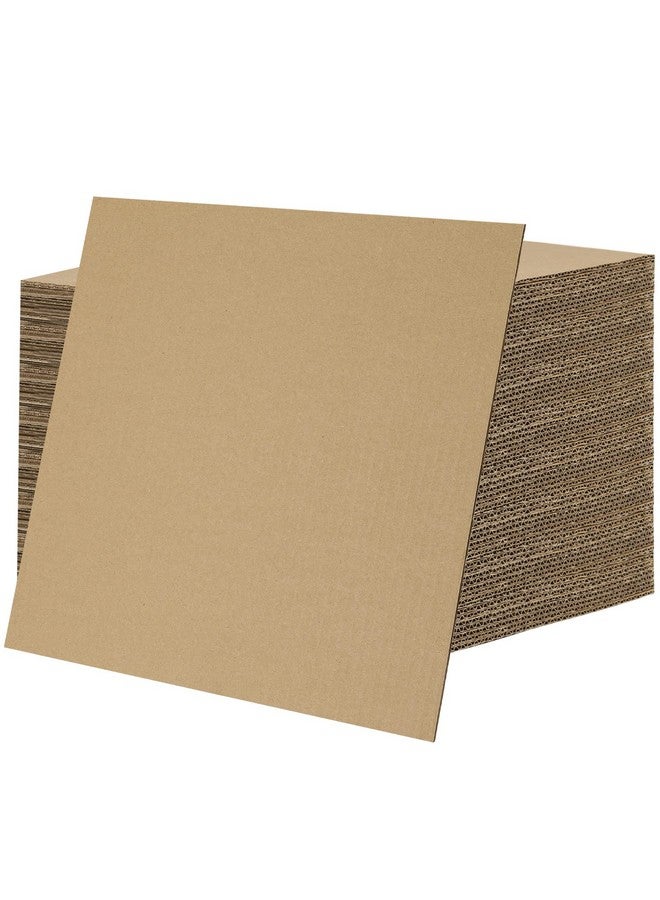 بينجيو عبوة من 50 ورقة من الورق المقوى المموج مقاس 11.8 × 11.8 بوصة، صفائح من الورق المقوى البني بسمك 1/8 بوصة، من الورق المقوى المموج للتعبئة والبريد والحرف اليدوية - Image 1