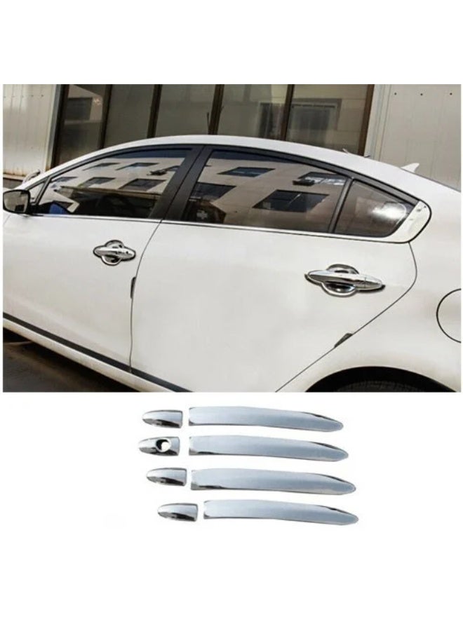 Chrome Door Handle Covers for Kia Cerato 2014–2018 Exterior Trim Set Glossy Finish Easy Installation - Image 1