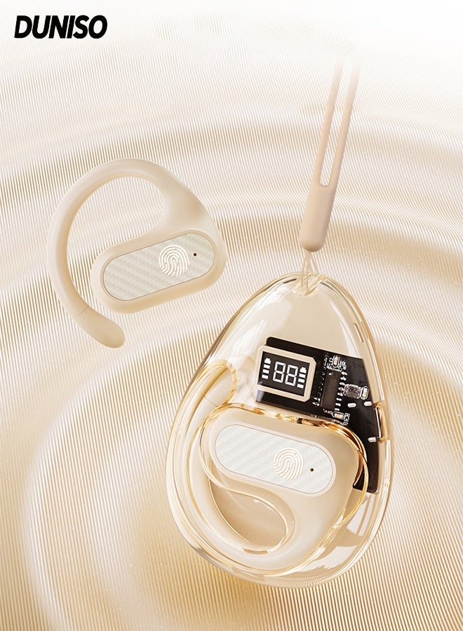 DUNISO AI Real-time Translation Earphones，Single-ear Non-in-ear Wireless Bluetooth Headset，Hanging Ear Bluetooth Sports Earphones，for Travel, Business, Learning,Sports - Image 1