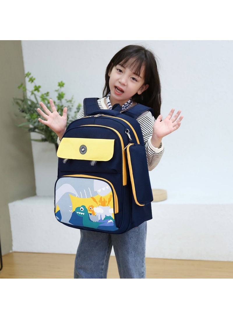 Eazy Kids - School Bag Dino With Pencil Case -Blue - Image 1