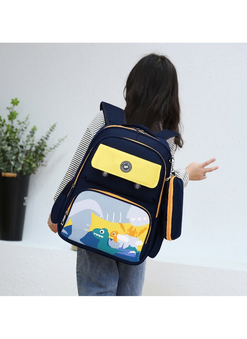 Eazy Kids - School Bag Dino With Pencil Case -Blue - Image 1