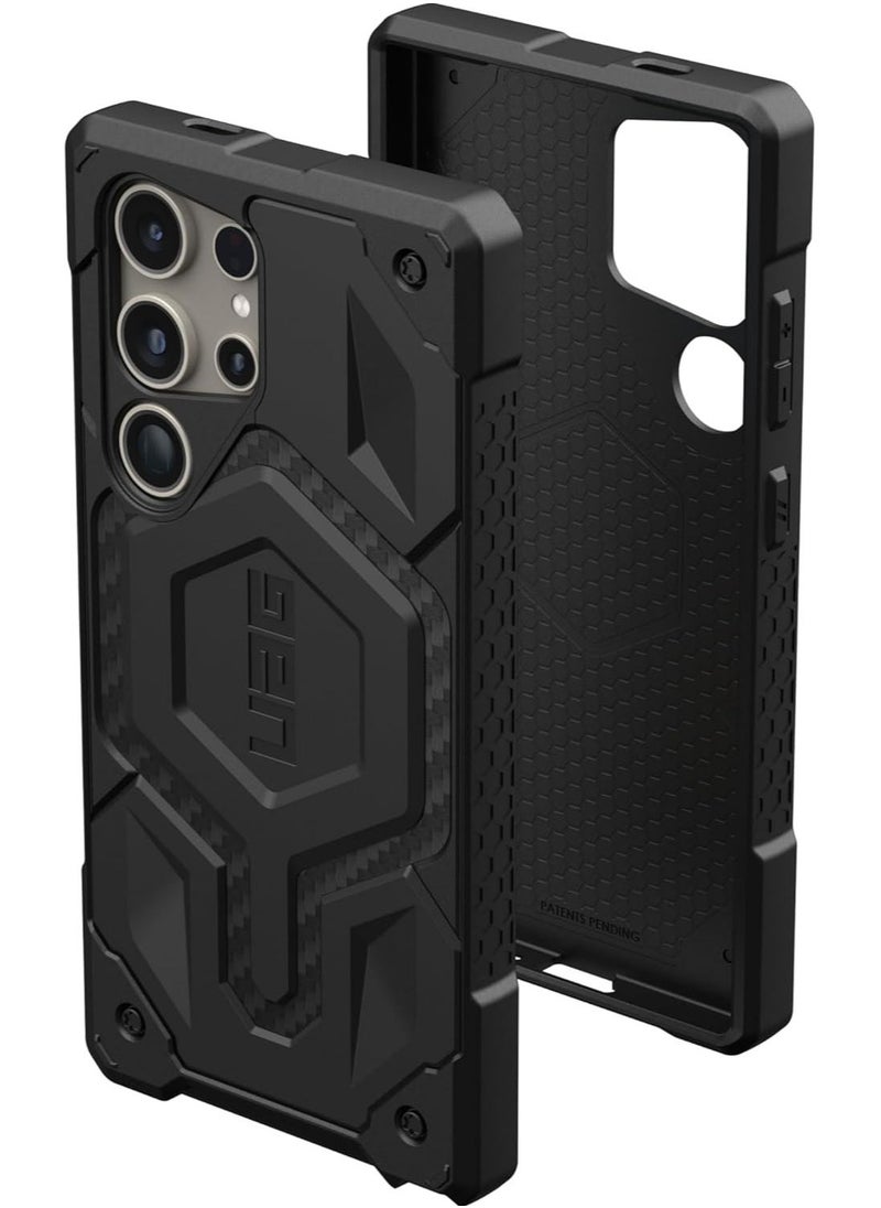 Urban Armor Gear - UAG Monarch Pro MagSafe for Samsung Galaxy S24 ULTRA Case Cover [25 Feet Drop Tested] - Carbon Fiber - Image 1