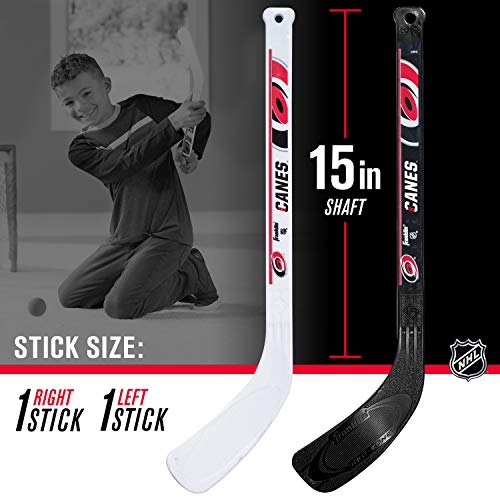 Franklin Sports Carolina Hurricanes Mini Hockey Set - Knee Hockey Goal, Ball, & 2 Hockey Stick Combo Set - Mini Goal Net - NHL Official Hockey Set, 28" x 20" x 12" - Image 4