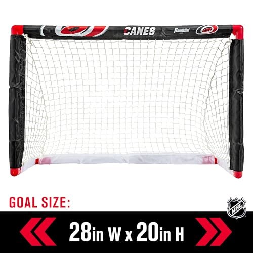 Franklin Sports Carolina Hurricanes Mini Hockey Set - Knee Hockey Goal, Ball, & 2 Hockey Stick Combo Set - Mini Goal Net - NHL Official Hockey Set, 28" x 20" x 12" - Image 3