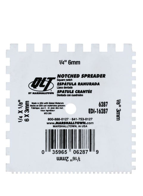 Plastic Notched Spreader White 4 x 4inch