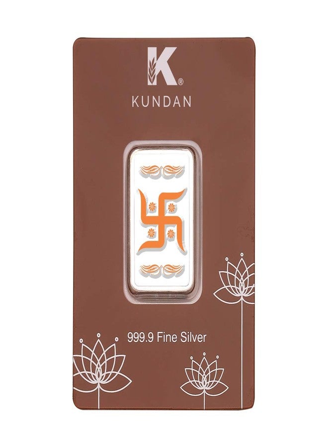 Kundan 20g (999.9) Swastik Silver Colour Bar - Image 3