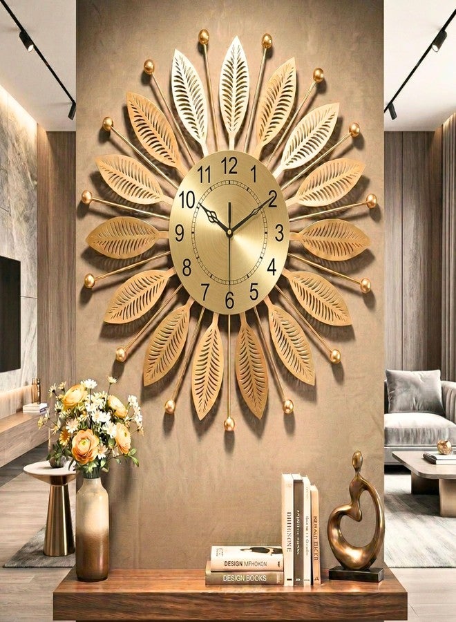 RIOH Decor Big Size Wall Clock 60 CM Gold, Large Metal Decorative Silent Wall Clock for Living Room, Office, Bedroom, Hall & Home Decor - Image 5
