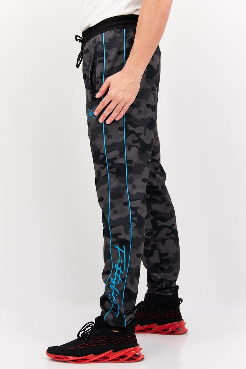 CROSSHATCH Men Drawstring Camouflage Jogger Pants, Multicolor - Image 2