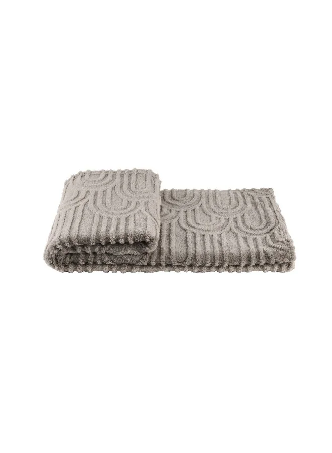 دانوب هوم Jacquard Throw Blanket - Khaki 150x200 cm | Soft Polyester Decorative Throw | Cozy Sofa Cover For Living Room & Bedroom