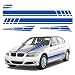Dickno 6PCS Car Hood Stripe Sticker Vinyl Auto Body Side Rearview Mirror Decal Sports Racing Stripe Graphic Decal Stickers Universal Vehicle Exterior DIY Decoration Accessories Blue - Image 2
