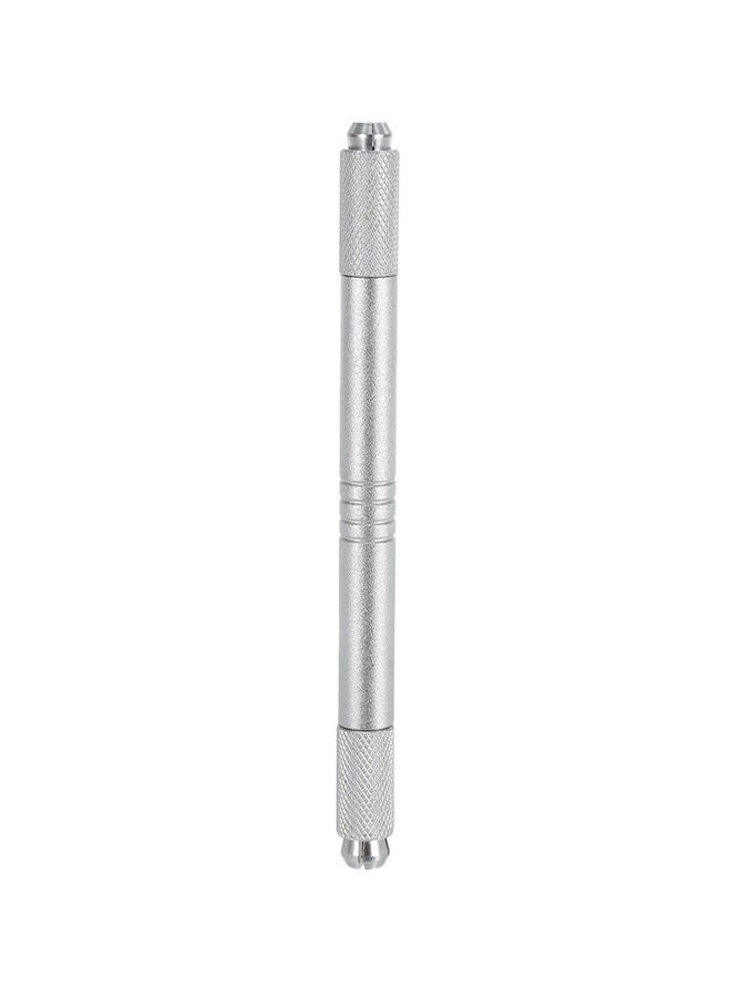 NIBEMINENT Dual-Head Eyebrow Makeup Tattoo Pen Silver - Image 1