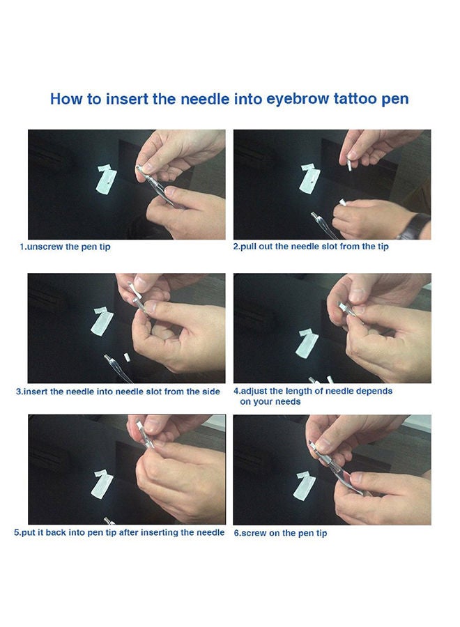 NIBEMINENT Dual-Head Eyebrow Makeup Tattoo Pen Silver - Image 5