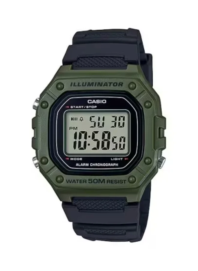 CASIO Men's Resin Digital Watch W-218H-3A - 43.2 mm