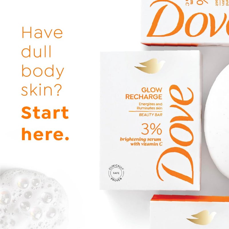 Dove صابون دوف جلو ريتشارج سيروم الجمال 3 سيروم مضيء فيتامين سي ينشط ويضيء البشرة خالي من البارابين و SLS 375 جرام 125 جرام × 3 - Image 2