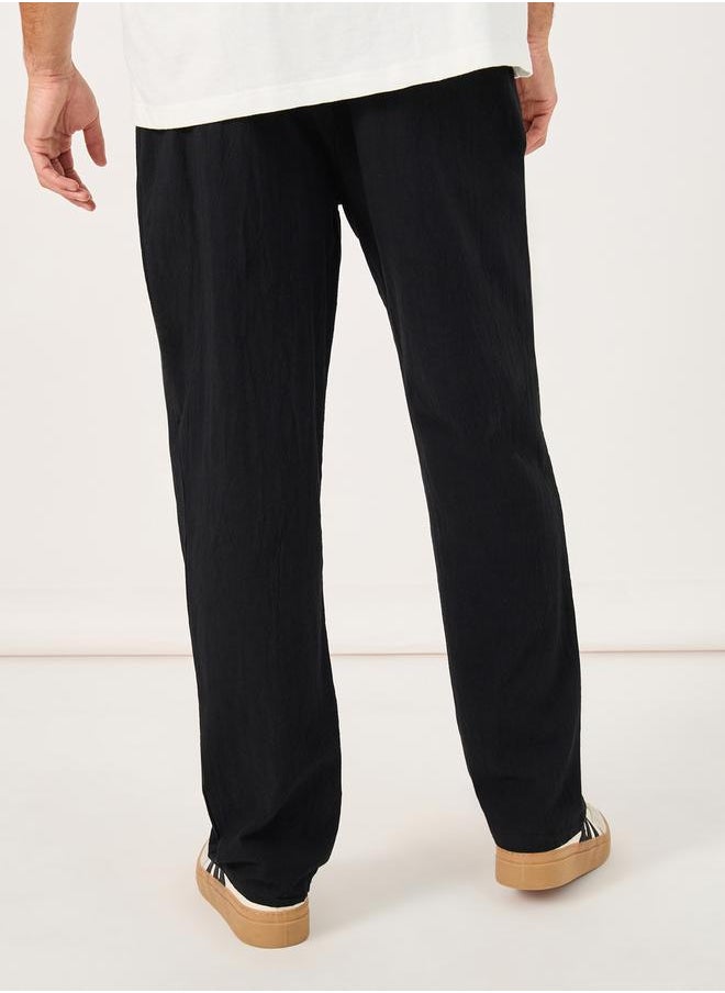 Styli - Relaxed Fit Drawcord Waist Woven Pants - Image 1