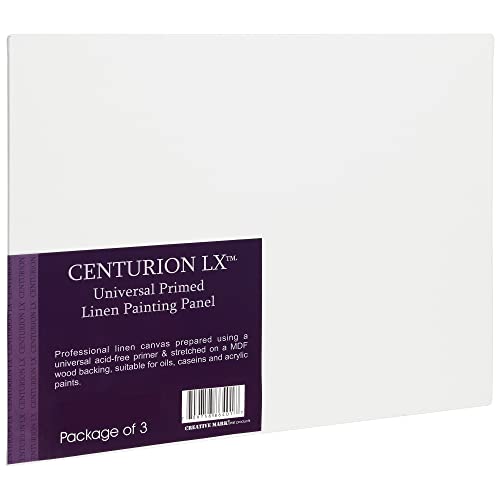 Centurion AllMedia Primed Linen Panels  11x14 3 Pack  11oz Universal Primed Canvas Boards for Painting Mounted on MDF Wood NonWarping Ideal for Artists Professionals and Painters