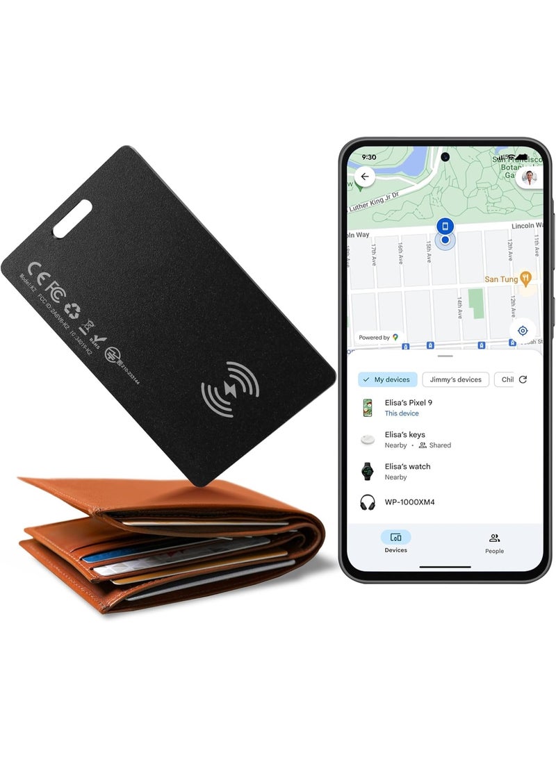 Wallet Tracker Card, Thin Bluetooth Tracker, Works with Apple Find My (iOS Only), Rechargeable, Wallet Finder and Item Locator for Wallet, Luggage Tags and More(1 pcs - Image 1