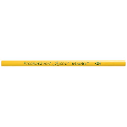 Ticonderoga Laddie Tri-Write Pencils, Wood-Cased #2 HB Soft, Intermediate Size Triangular without Eraser, Yellow, 36-Pack (13044) - Image 2