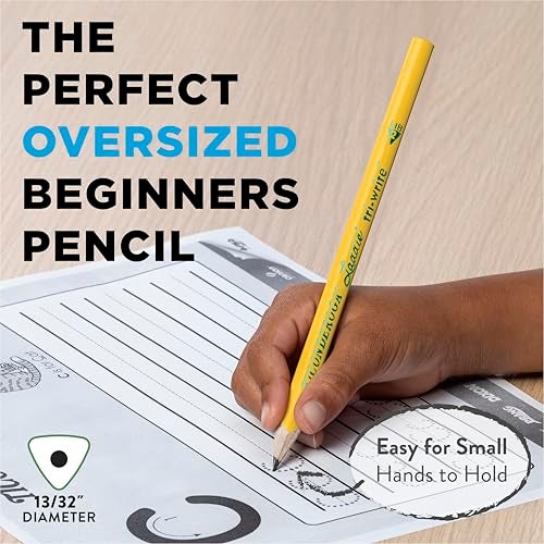 Ticonderoga Laddie Tri-Write Pencils, Wood-Cased #2 HB Soft, Intermediate Size Triangular without Eraser, Yellow, 36-Pack (13044) - Image 3