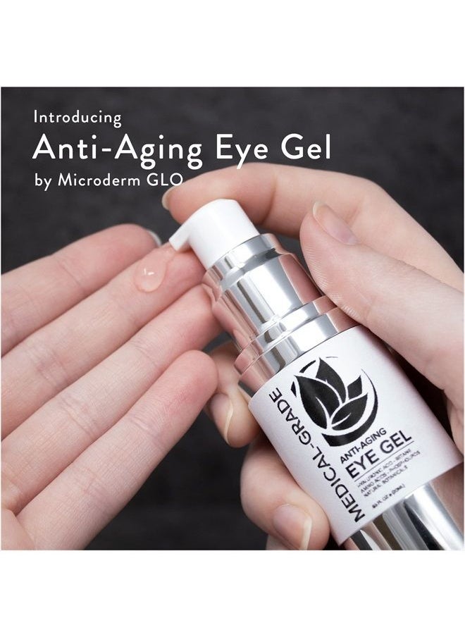 Microderm GLO - Active Anti-Aging Eye Gel, Reduces Dark Circles, Puffy Eyes, Crow's Feet and Fine Lines & Wrinkles, Packed with Hyaluronic Acid & Age Defying Botanicals, 0.5 Oz - Image 1