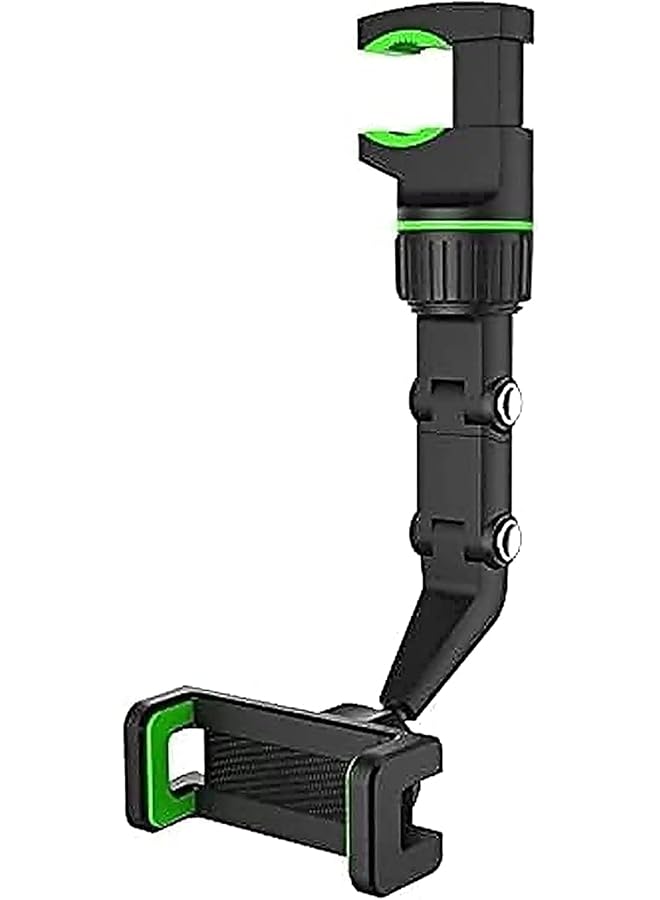 erorex Multifunctional Rearview Mirror Phone Holder 360 Degree Rotatable Universal Adjustable Smartphone Cradle Car Rearview Mirror Mount Phone And Gps Holder Compatible With All Cell Phones Green  - Image 1