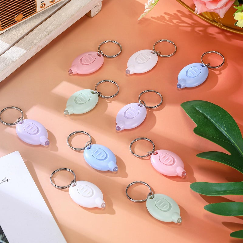 VIHOSE 100 Pcs Pastel Small LED Keychain Flashlight Bulk Badge Lights for Nurses White Light Mini Portable Bright Keychain Flashlight Party Favors Gift for Outdoor Camping Hiking, 5 Colors (Morandi) - Image 4