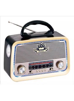 الذاكرة السريعة راديو  HI-FI بثلاث قنوات FM - AM - SW ذهبي/بني/أسود بلوتوث AUX بطاقة TF قرص فلاش USB  - Image 1