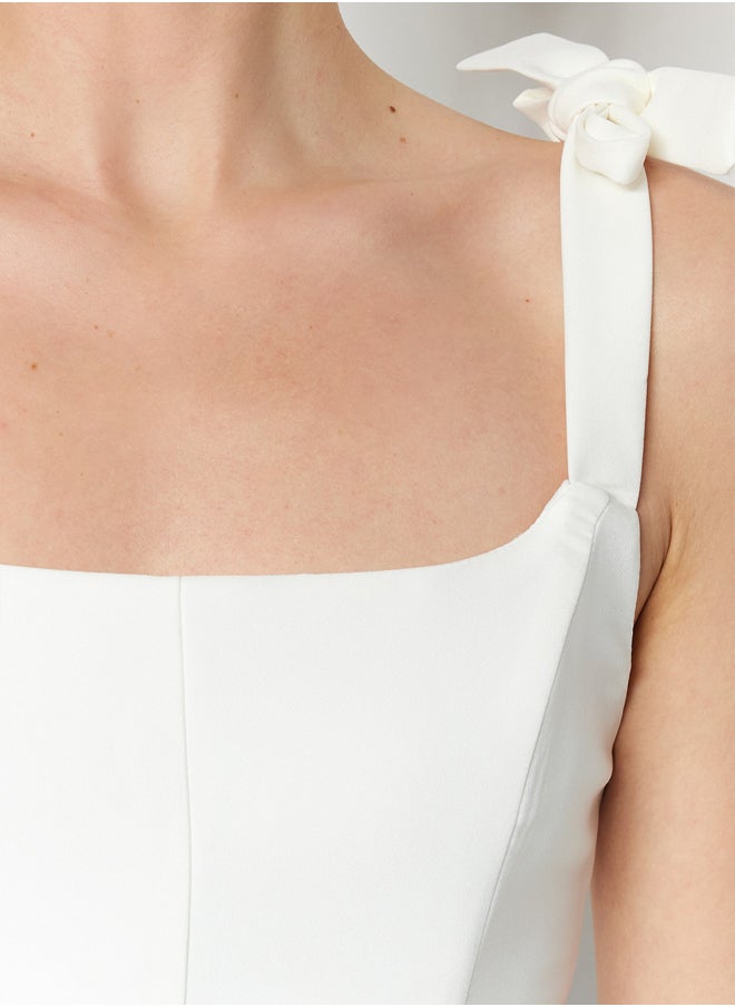 trendyol Ecru Crop Underwire Woven Bustier TPRSS22BS0024  - Image 5