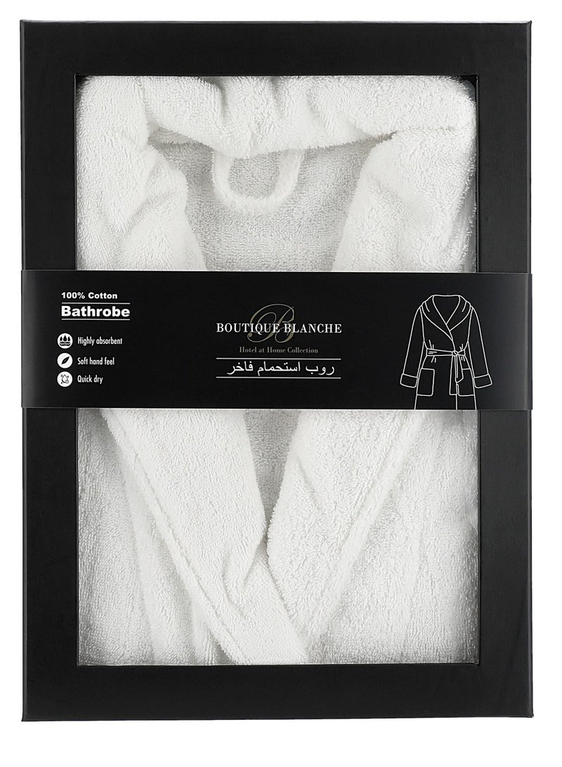 Boutique Blanche Ultra Soft Bathrobes White L/XL - Image 4