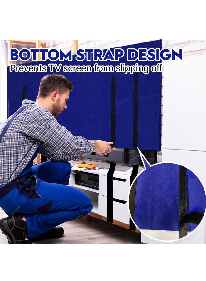 Wibeelee TV Cover for Moving 70"-75" Flat Screens Dust & Anti-Scratch TV Screen Protector Cover with Bottom Strap for Moving, Painting, Renovation, Pet Scratch Prevention & Furniture Protection（Blue） - Image 5