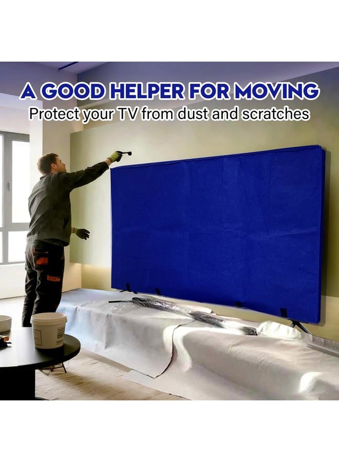 Wibeelee TV Cover for Moving 70"-75" Flat Screens Dust & Anti-Scratch TV Screen Protector Cover with Bottom Strap for Moving, Painting, Renovation, Pet Scratch Prevention & Furniture Protection（Blue） - Image 4