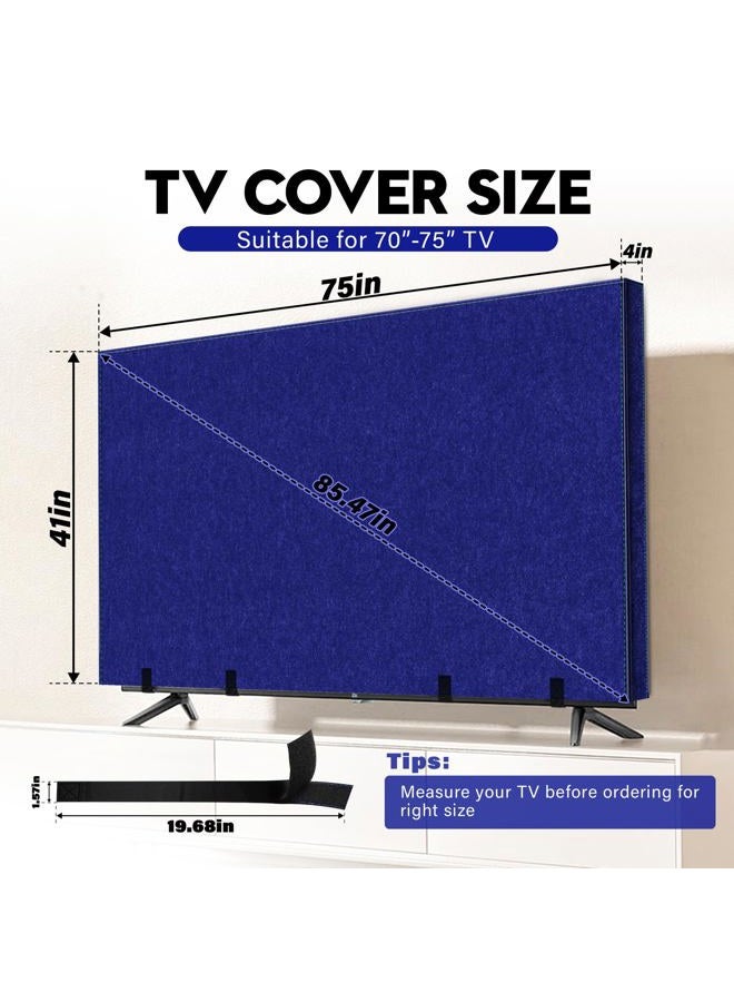 Wibeelee TV Cover for Moving 70"-75" Flat Screens Dust & Anti-Scratch TV Screen Protector Cover with Bottom Strap for Moving, Painting, Renovation, Pet Scratch Prevention & Furniture Protection（Blue） - Image 2