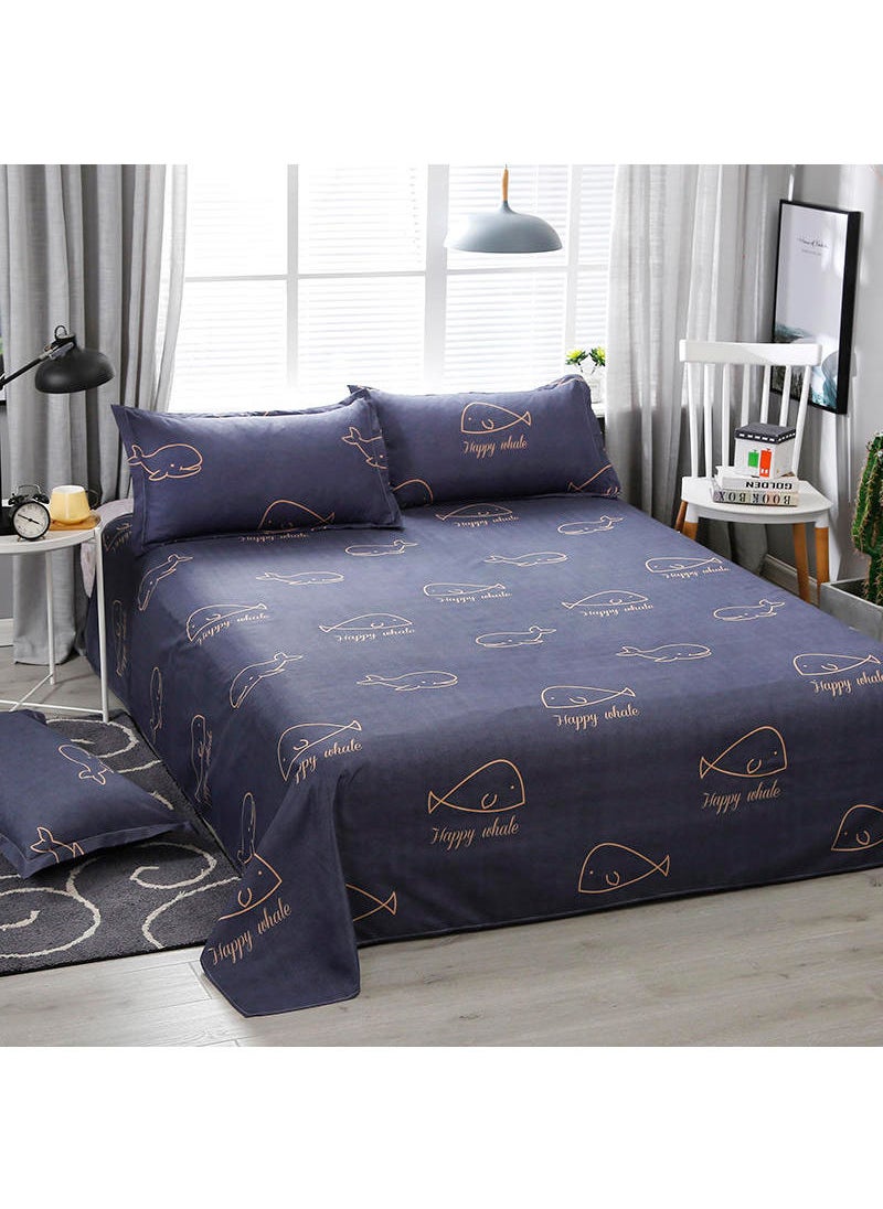 Sharpdo - Sharpdo 4-Pieces Bed Sheet Set Polyester Soft Quilt Cover With 1Quilt Cover 200*230cm 1 Flat Sheet and 2 Pillowcases - Image 1