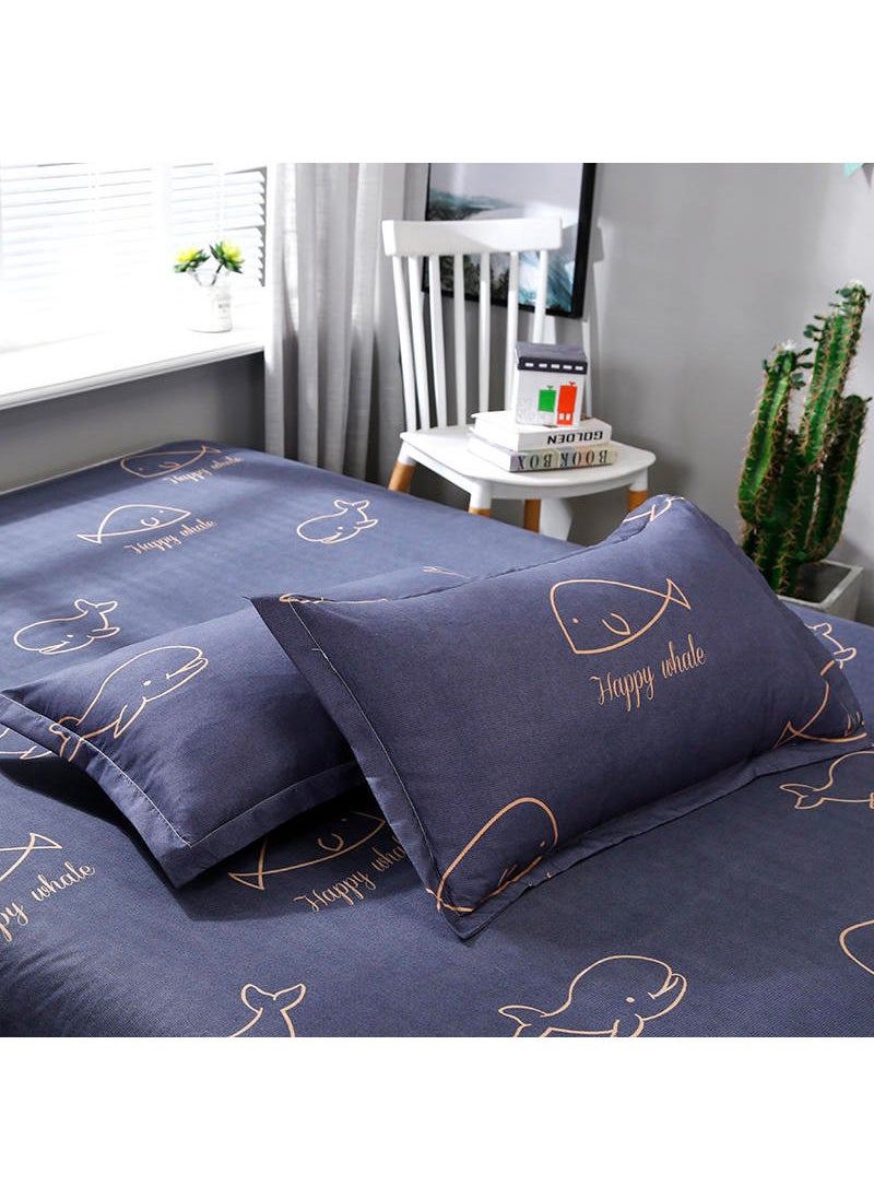 Sharpdo - Sharpdo 4-Pieces Bed Sheet Set Polyester Soft Quilt Cover With 1Quilt Cover 200*230cm 1 Flat Sheet and 2 Pillowcases - Image 1