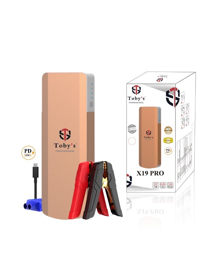 Toby's X19 PRO Jump Starter  For Cars 16000mAh And 59.2WH Power with PD 30W Power Bank For Electronic Devices - Image 1